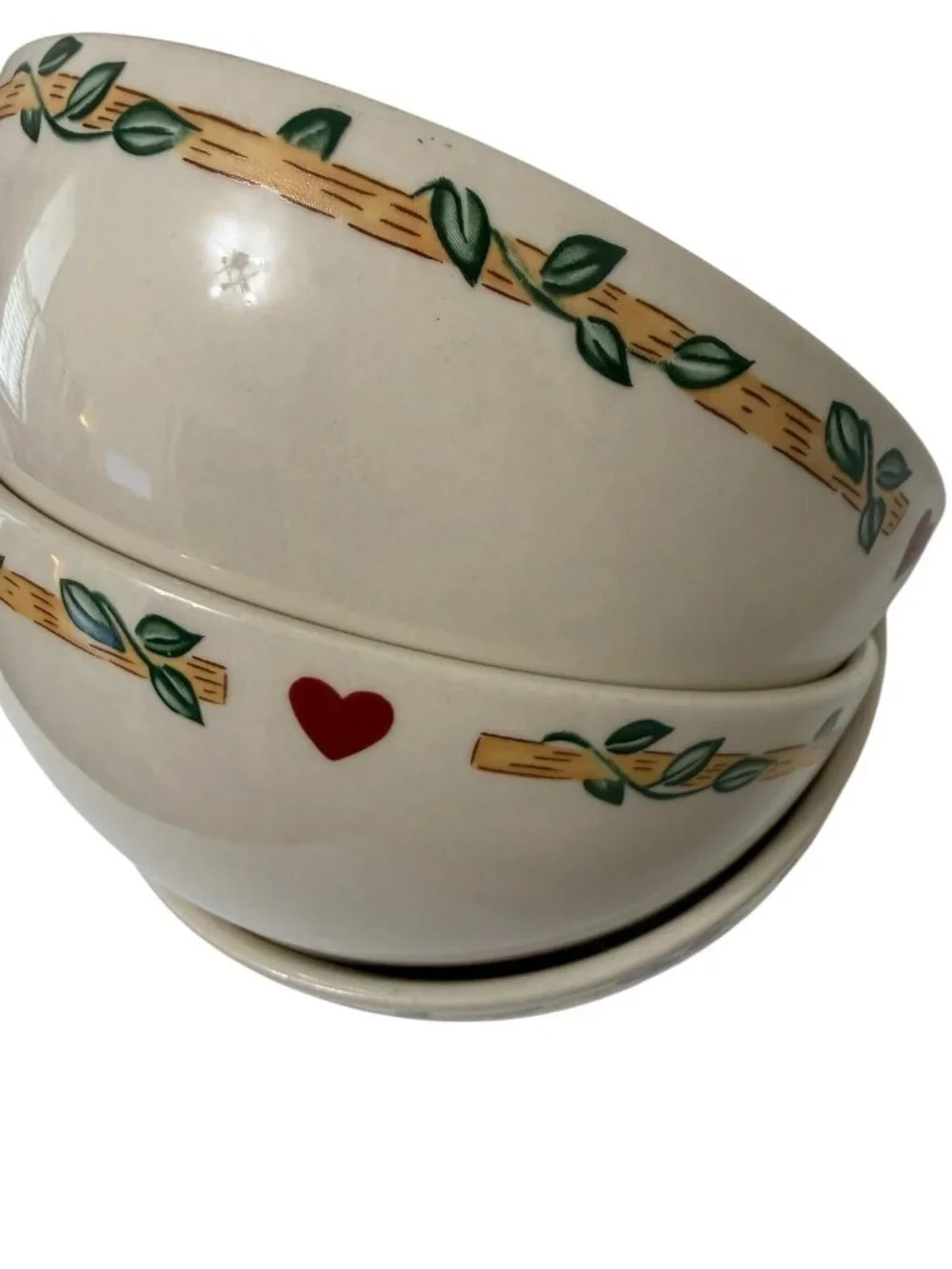 VTG 3  Thompson Pottery Bird House Cereal Soup Bowls 6 inch x 2.75 inch READ